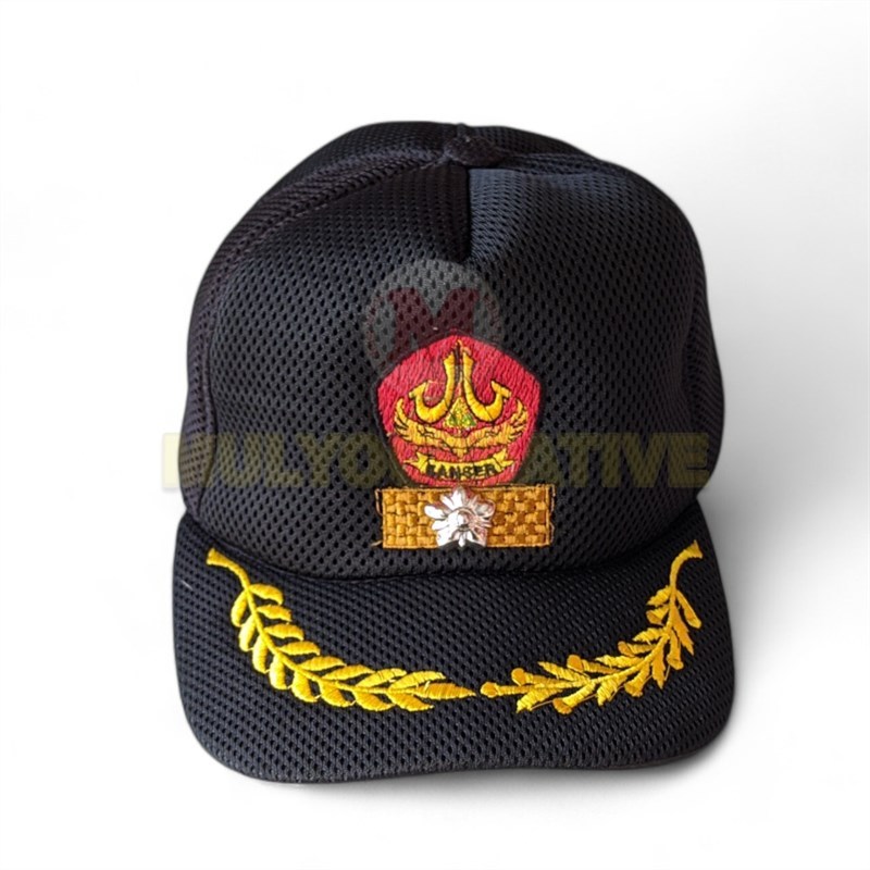 Topi Jaring Logo Banser Topi Banser Hitam Bintang Melati Jabatan