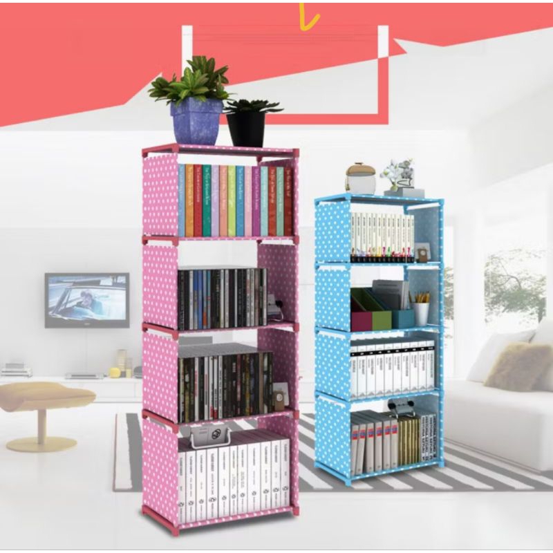 Rak buku serbaguna rak buku 1x5 rak 5 Susun ( 4 Ruang ) / rak plastik serbaguna