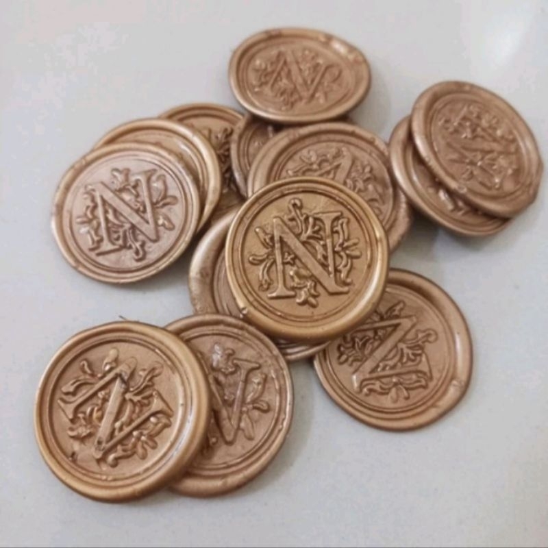 

AYURI - Premium Alphabet A-Z Sealwax Coin siap pakai