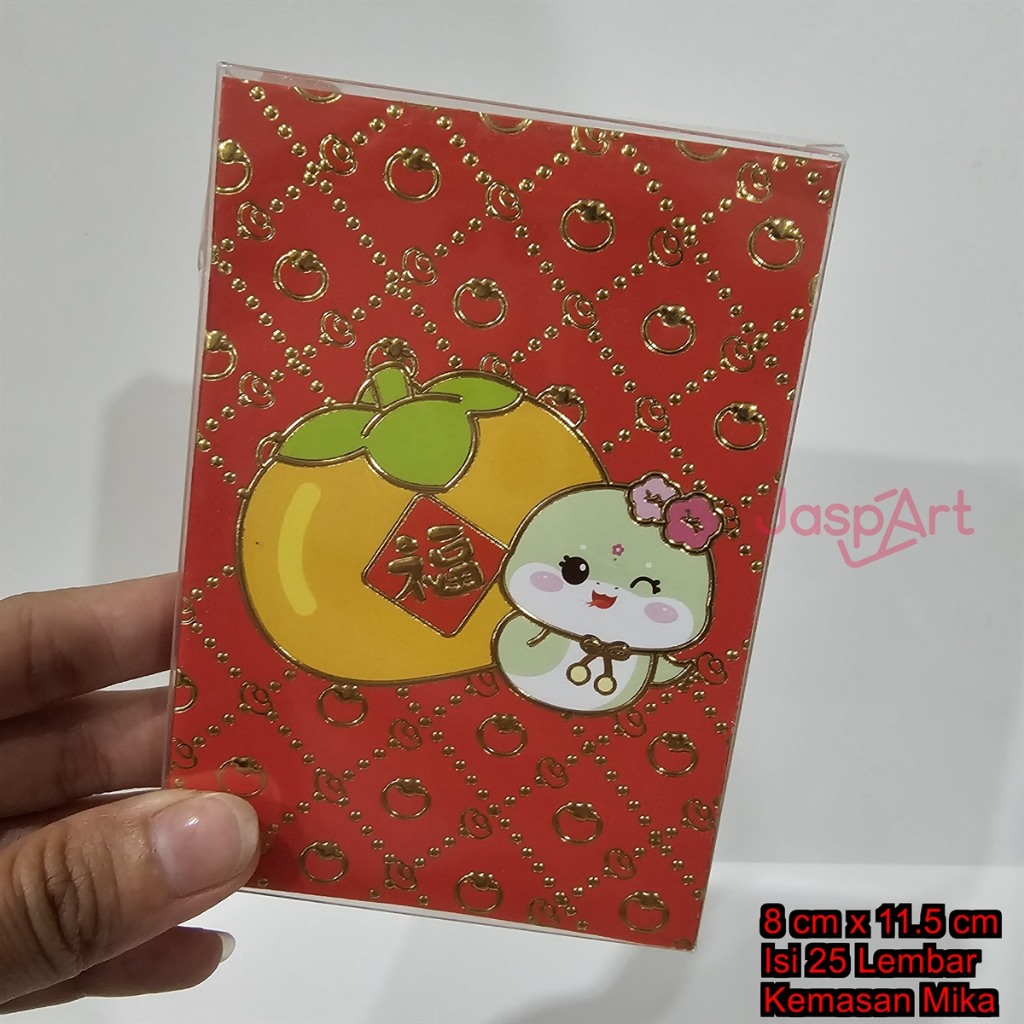 

JASPART ANGPAO IMLEK SHIO ULAR SNAKE 2025 HONG BAO FUNG PAU KOTAK MIKA PERSEGI ISI 25