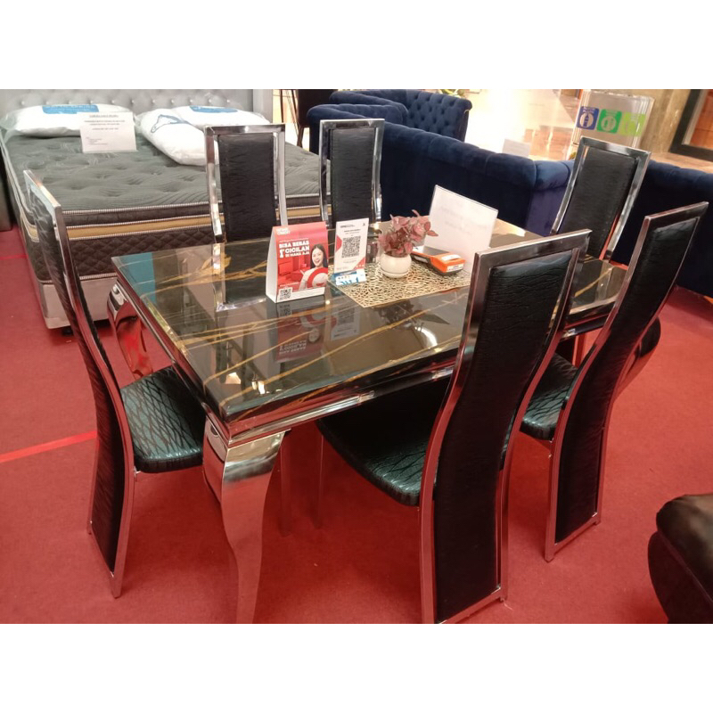meja makan 6 kursi