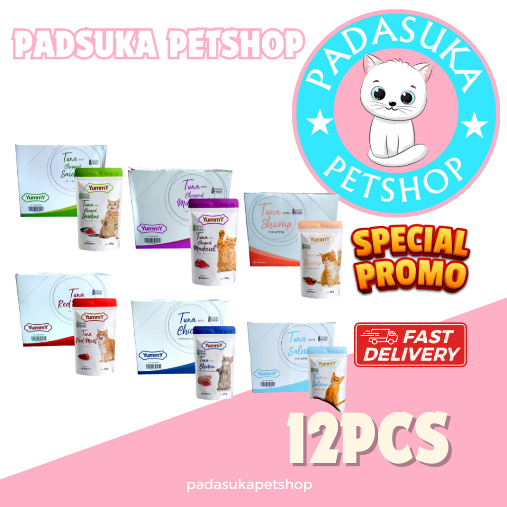 Yummy cat pouch 1 DUS ( isi 12 ) yummy cat wet food