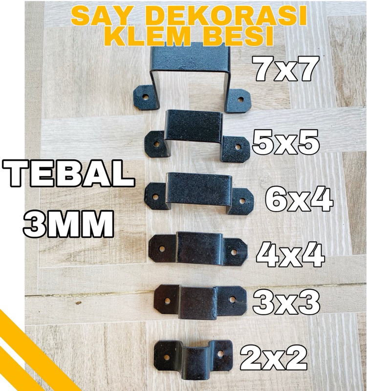 TYPE NT Klem Besi Kotak Untuk Hollow semua ukuran Aksesoris Kanopi