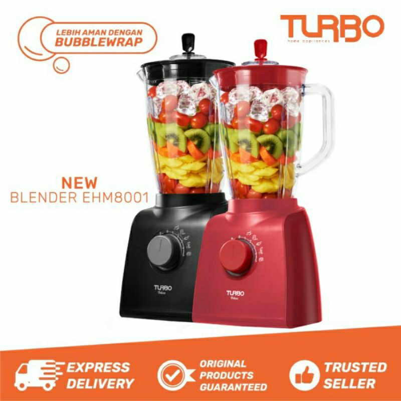 Blender TURBO EHM8001 EHM 8001 2 Liter Tabung Plastik New Design Upgrade seri EHM8000 EHM 8000