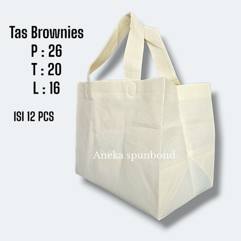 

(ISI 12PCS) Goodiebag kue Brownies 26x20x16 Tas kain Spunbond