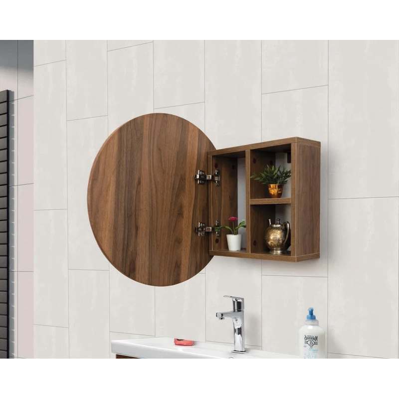 RAK CERMIN KAMAR MANDI | WASTAFEL CERMIN BULAT