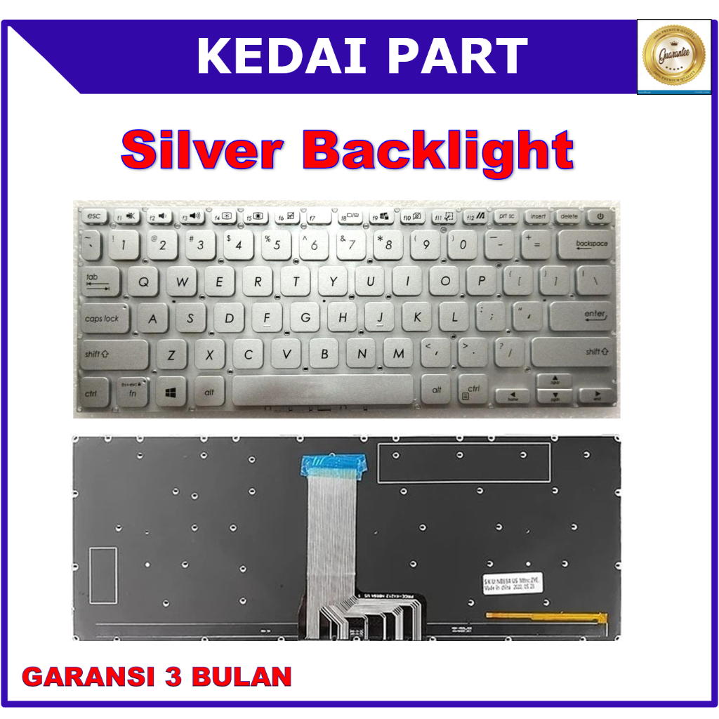Keyboard Asus X409 A416 A416JP A416JAO A416EP A416EP Silver Backlight