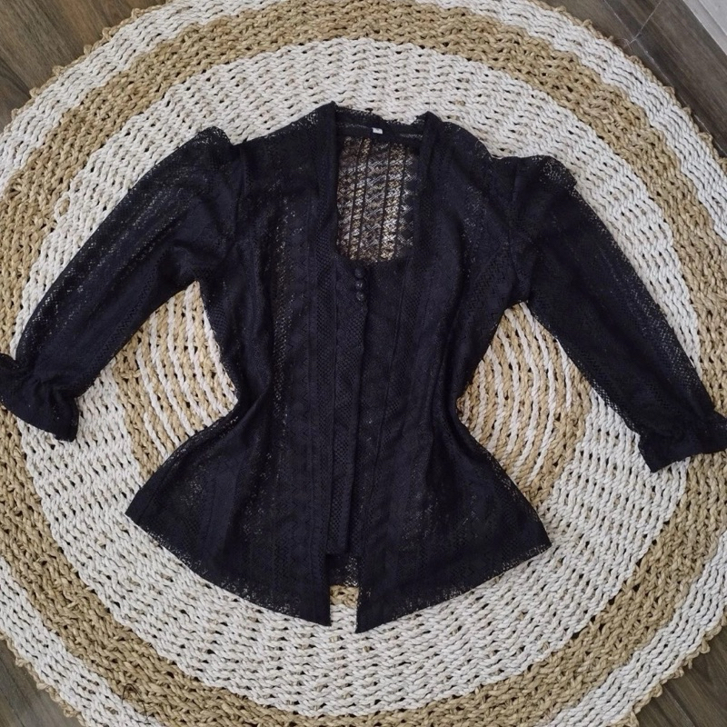 kebaya kutubaru brokat malika lace, kebaya bali brokat, kebaya brokat kekinian, kebaya kutubaru moti