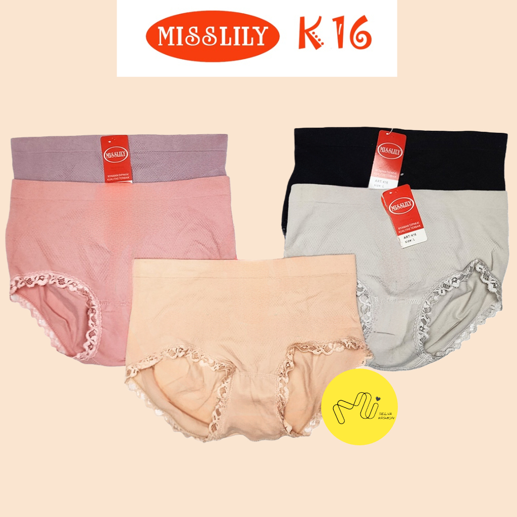 MISSLILY CD Rajut Renda K16/Celana Dalam Wanita Misslily Rajut Extra Comfort