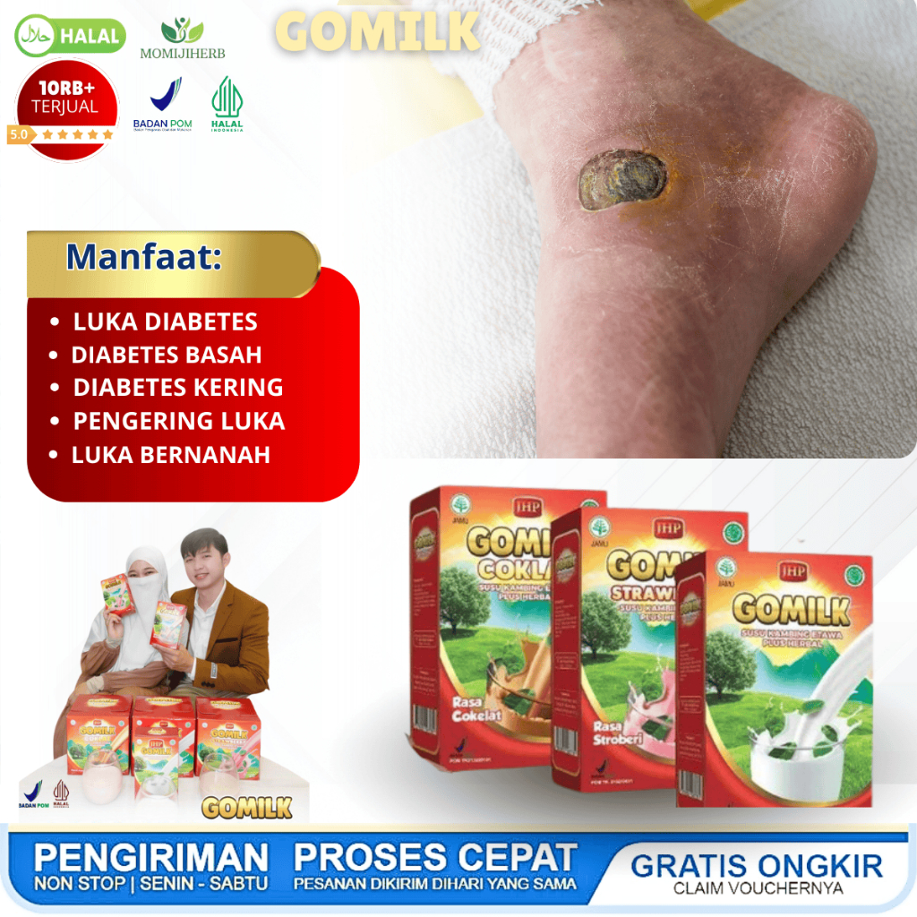 GOMILK Susu Kambing Etawa Plus Obat Herbal Luka Diabetes Agar Cepat Kering Luka Diabetes Pengering L
