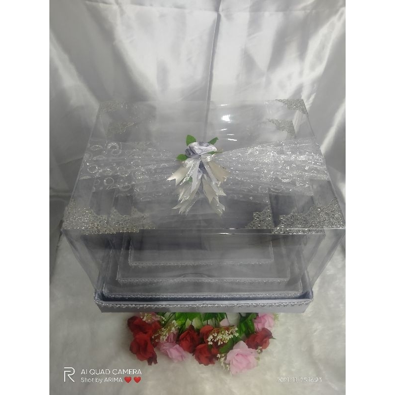 

Ecer(1pcs)Box hantaran/kotak seserahan pernikahan tutup mika full XL L M S