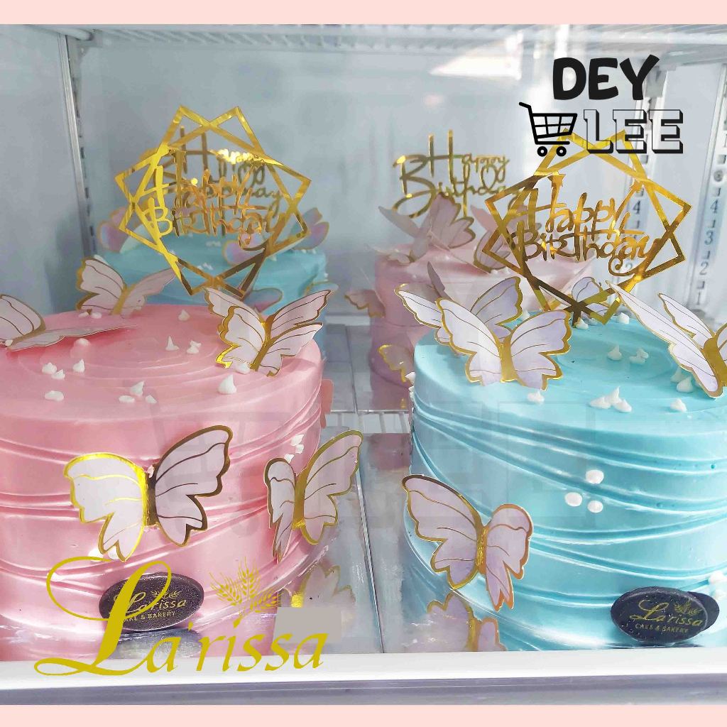 

LARISSA Kue Ulang Tahun BUTTERFLY Bulat 15cm Birthday Cake Bandung