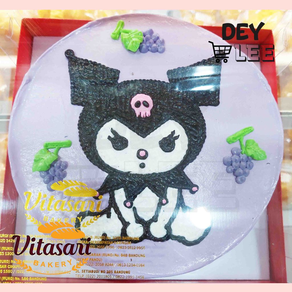 

VITASARI Cake Karakter KUROMI Bulat 20cm Kue Ulang Tahun Bandung