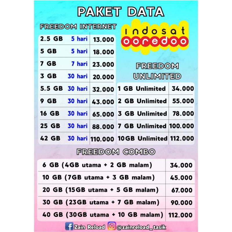 KUOTA INTERNET INDOSAT NASIONAL