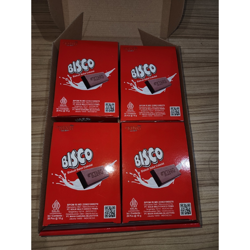 

D'KING COKELAT BISCO 20 KOTAK (1 KOTAK ISI 4 PACKS)