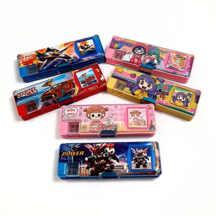 

Harga Grosir ( 1Lusin/12pcs ) Kotak Pensil Motif +Kalkulator Dan Serutan pensil CC-7806