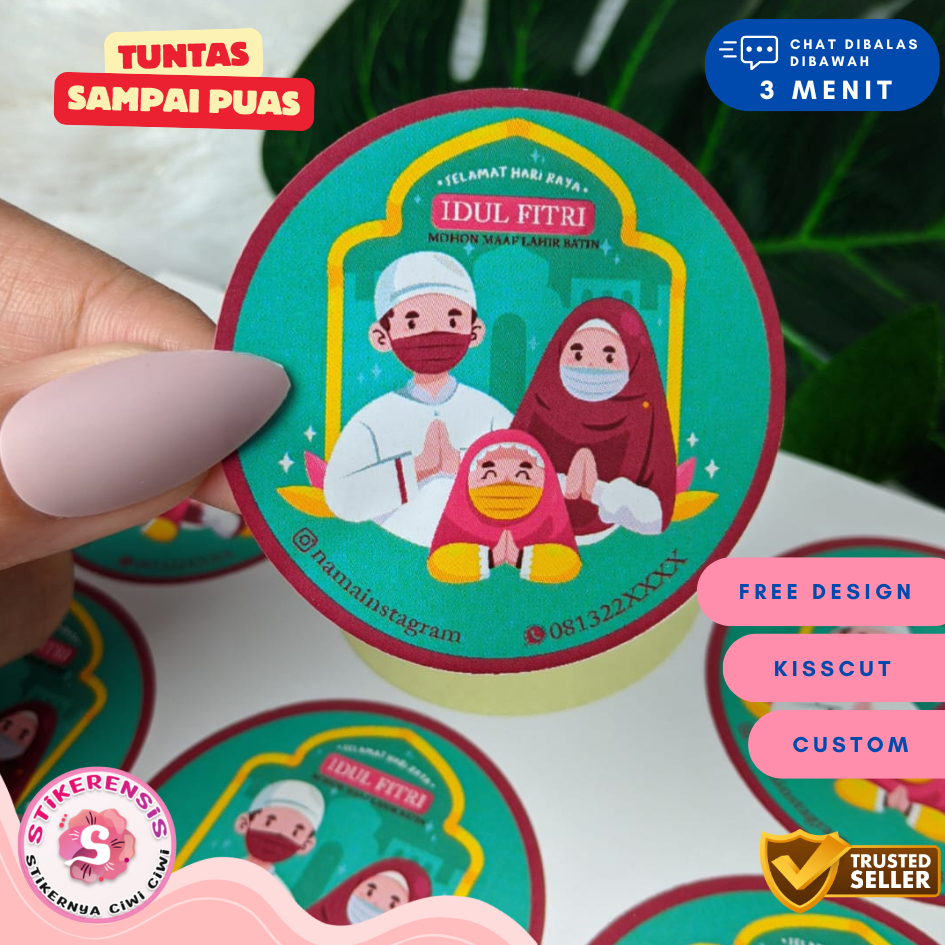 

Cetak Sticker Label Bulat Idul Fitri Stiker Lebaran Toples Label Kue