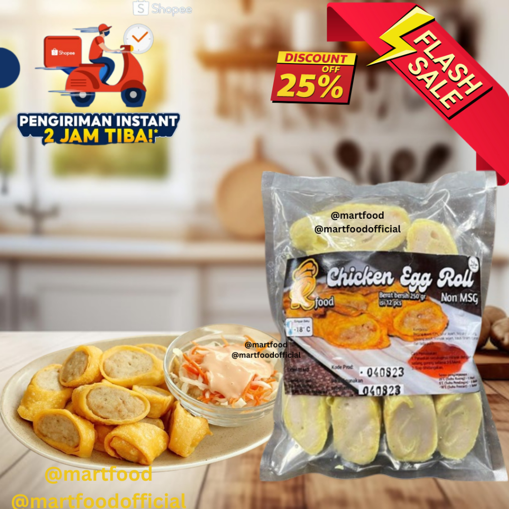 

Chicken Egg Roll Halal isi 12 pcs 250gr - Non MSG by R Food