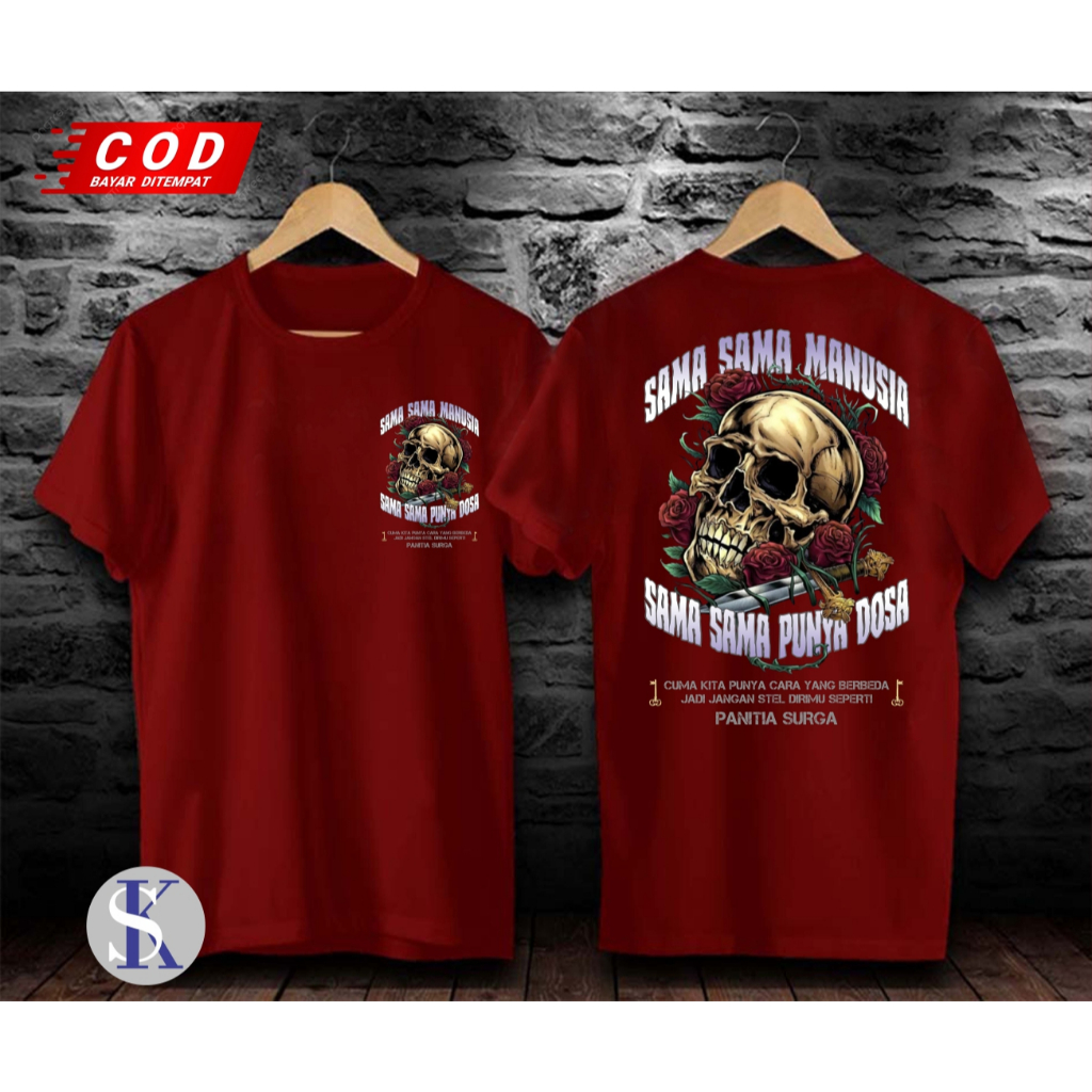 SAMA-SAMA MANUSIA,PAKAIAN PRIA ATASAN T-SHIRT KAOS KATA-KATA LUCU