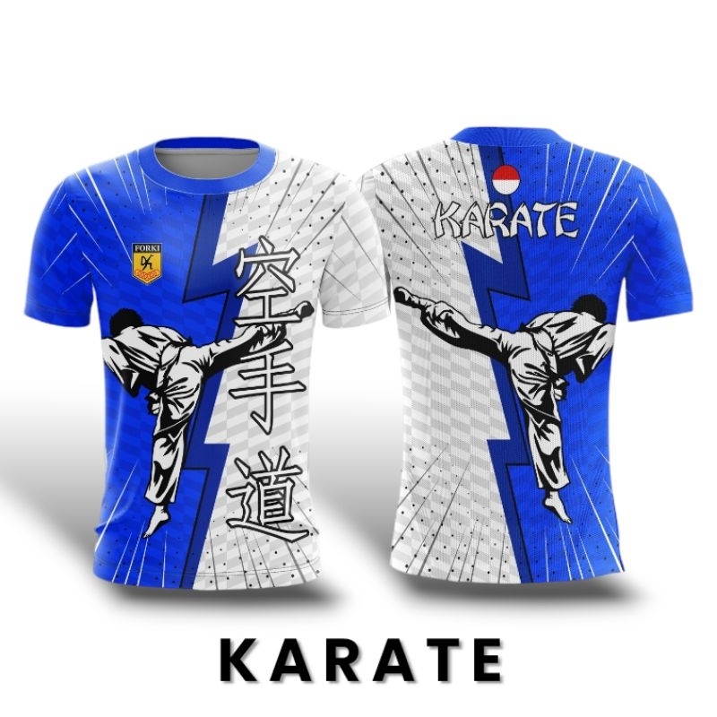 Jersey Karate Biru Putih || Jersey Olahraga Beladiri