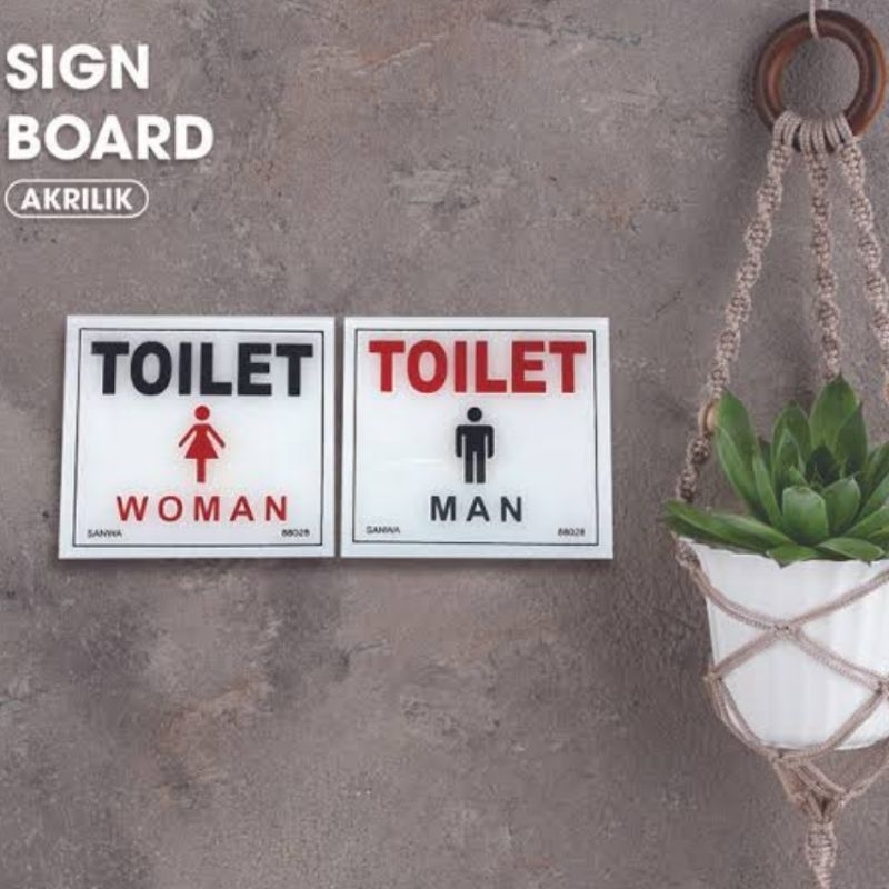 

SIGN BOARD ACRYLIC TOILET MAN WOMAN AKRILIK INFORMASI SIGN LABELING