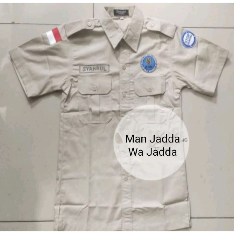 lengan pendek kemeja bnn seragam bnn baju kerja bnn bordir.