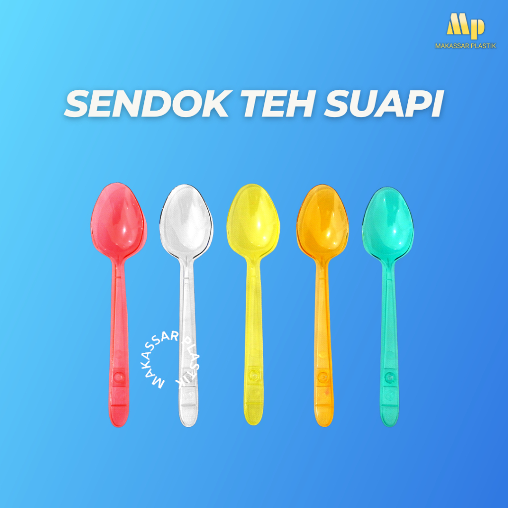SENDOK TEH SUAPI WARNA / SENDOK PLASTIK / SENDOK BERWARNA @100 PCS