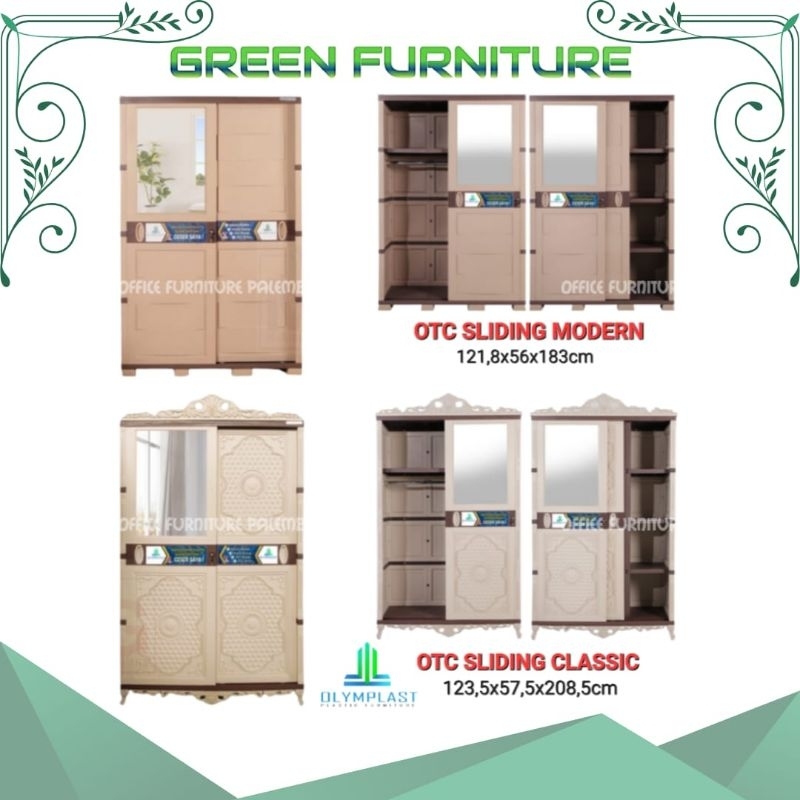 lemari pakaian olymplast OTC SLIDING MODERN CLASSIC lemari baju plastik  pintu geser