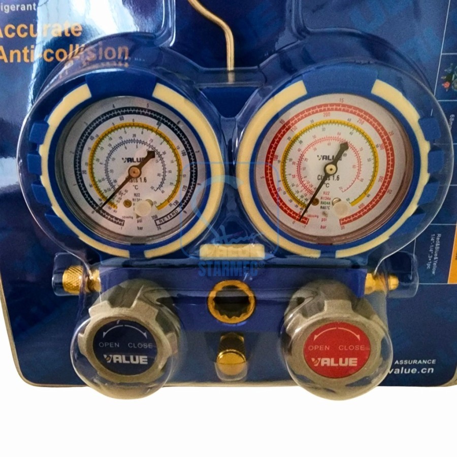 Manifold AC Value R32 R410a R22 Single / Double Sightglass VMG-1-S-L