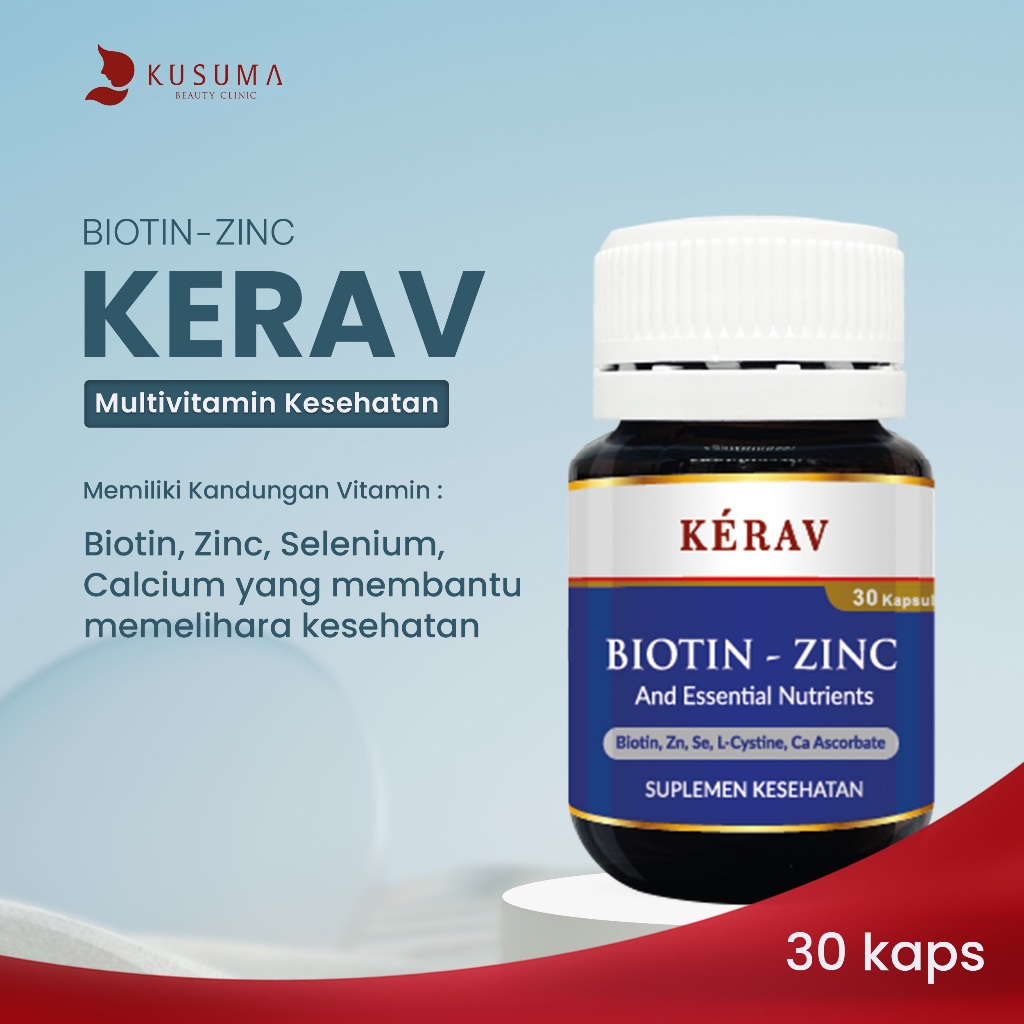 Kusuma Beauty  - Kerav Biotin Zinc - Suplemen Vitamin Rambut & Kecantikan