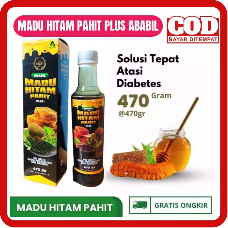 MADU HITAM PAHIT PLUS ABABIL 470 GR - MADU HITAM PAHIT ABABIL MADU PAHIT ABABIL MADU PAHIT HITAM ABA