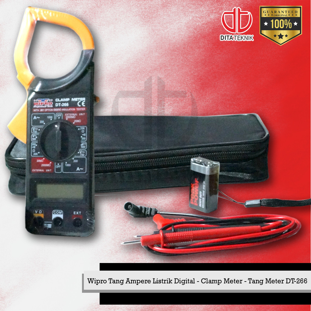 Wipro Tang Ampere Listrik Digital - Clamp Meter - Tang Meter DT-266