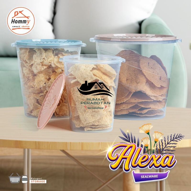 HOMMY Sealware Alexa / Wadah Krupuk / Wadah Krupuk Besar / Toples Krupuk / 6 PCS