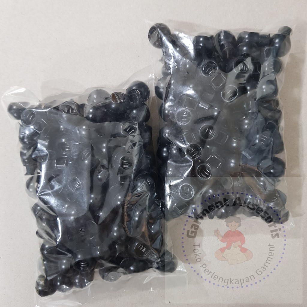 Stopper Tali Hoodie Klakson Hitam Ukuran 1cm isi 100 / Stopper Ujung Tali Hoodie / Stoper Tali Jaket