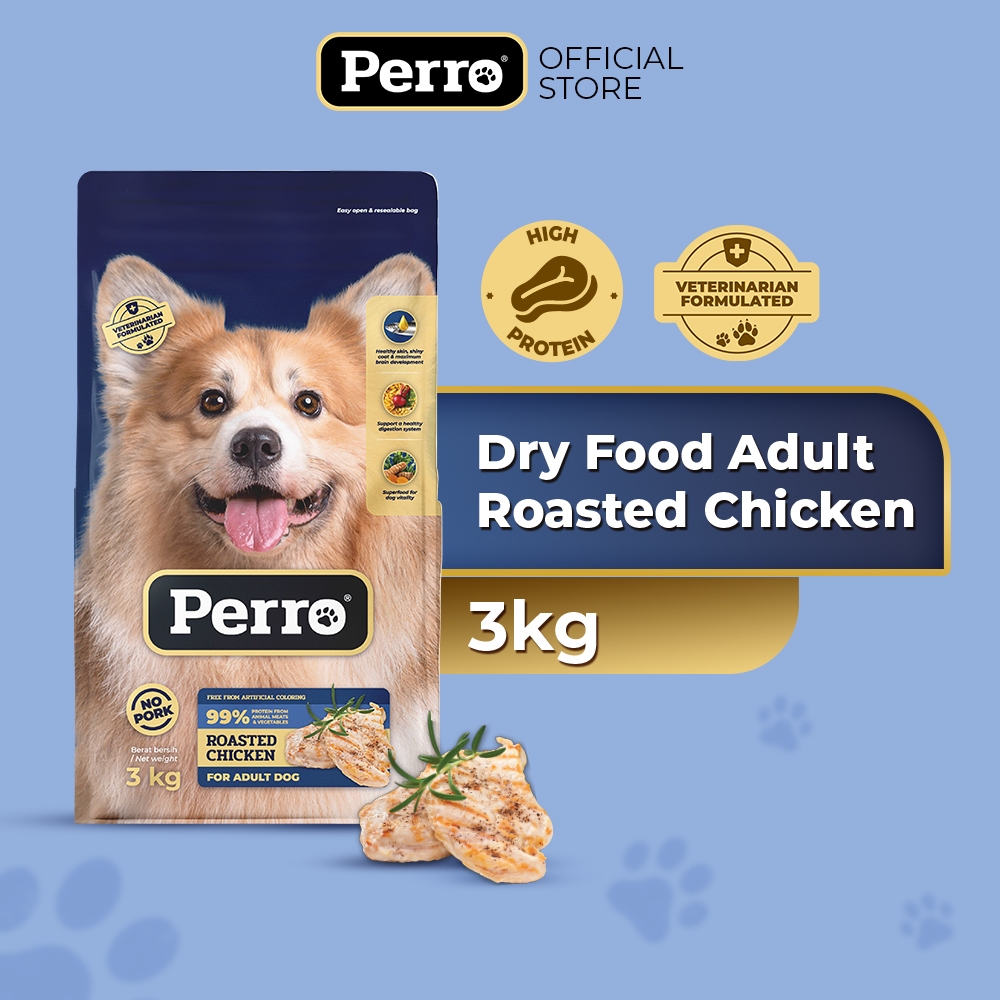 

23bagusmenshop - Perro Dry Dog Food Adult Chicken 3Kg Makanan Anjing Dewasa Premium