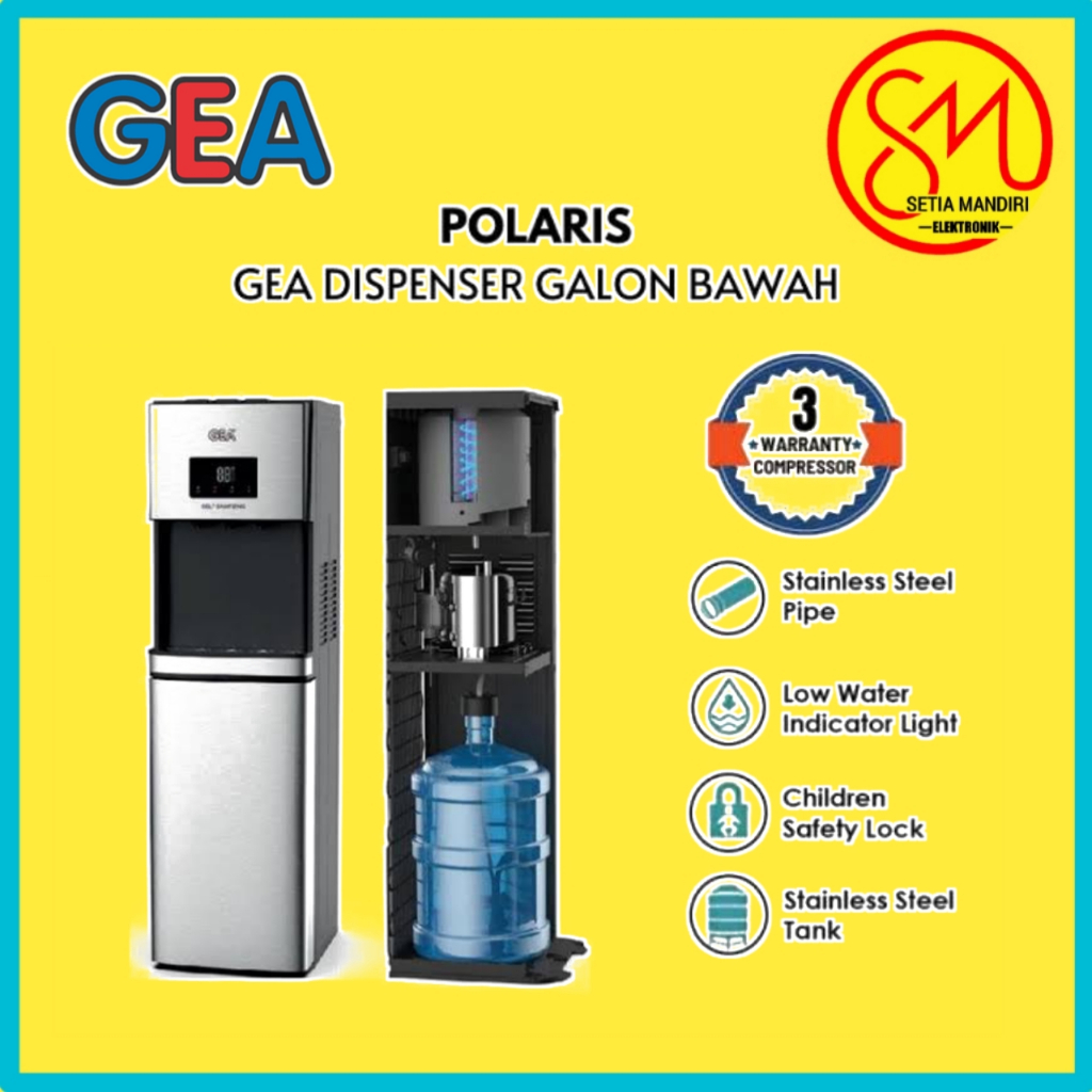 WATER DISPENSER GEA POLARIS GALON BAWAH HOT & COOL