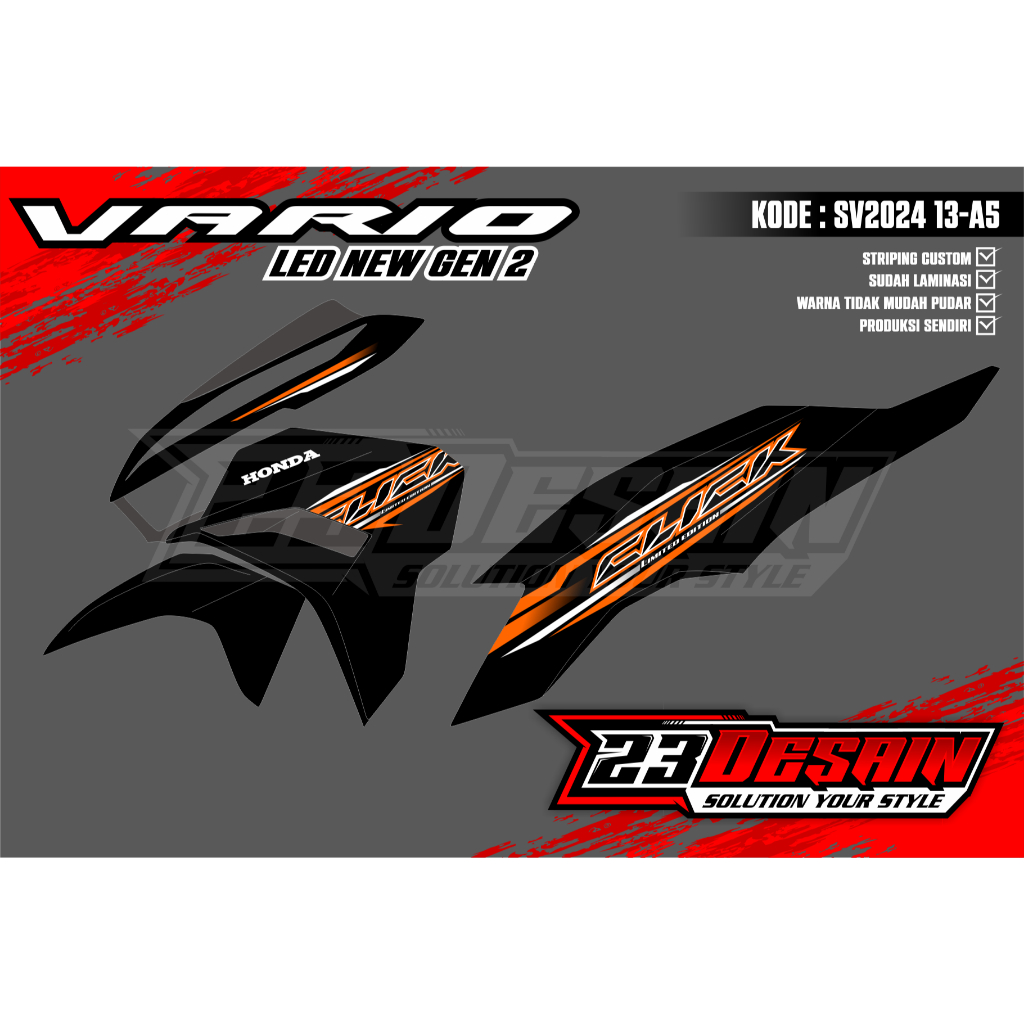 striping sticker vario led new gen2 striping vario gen2 125 motif warna Vietnam malaysia custom stri