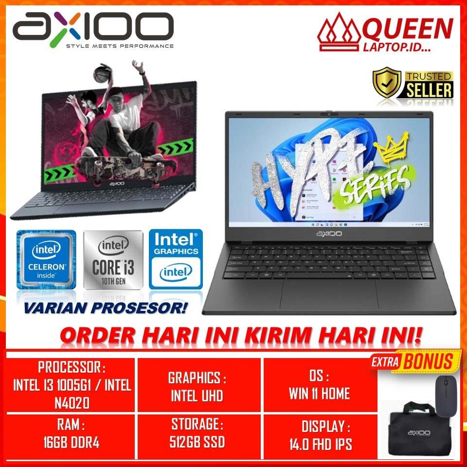 LAPTOP SLIM AXIOO MYBOOK HYPE 3 INTEL I3 1005G1 RAM 16GB DDR4 SSD 512GB NVME 14 INCH FHD  WINDOWS 11