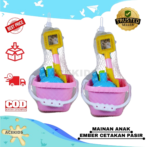 Mainan Anak Ember Pasir Cetakan Lucu Sekop pasir Edukasi