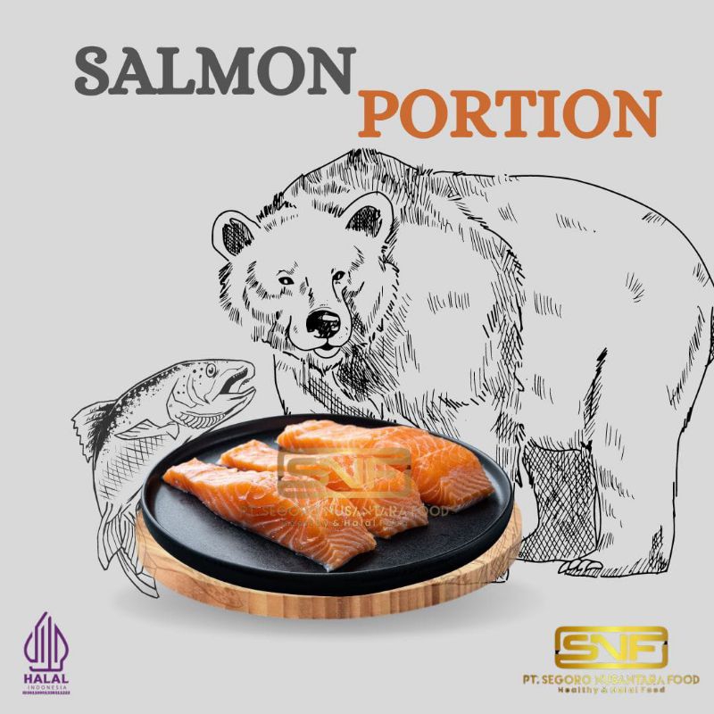 

Ikan Salmon Portion - Salmon Portion Frozen 1kg