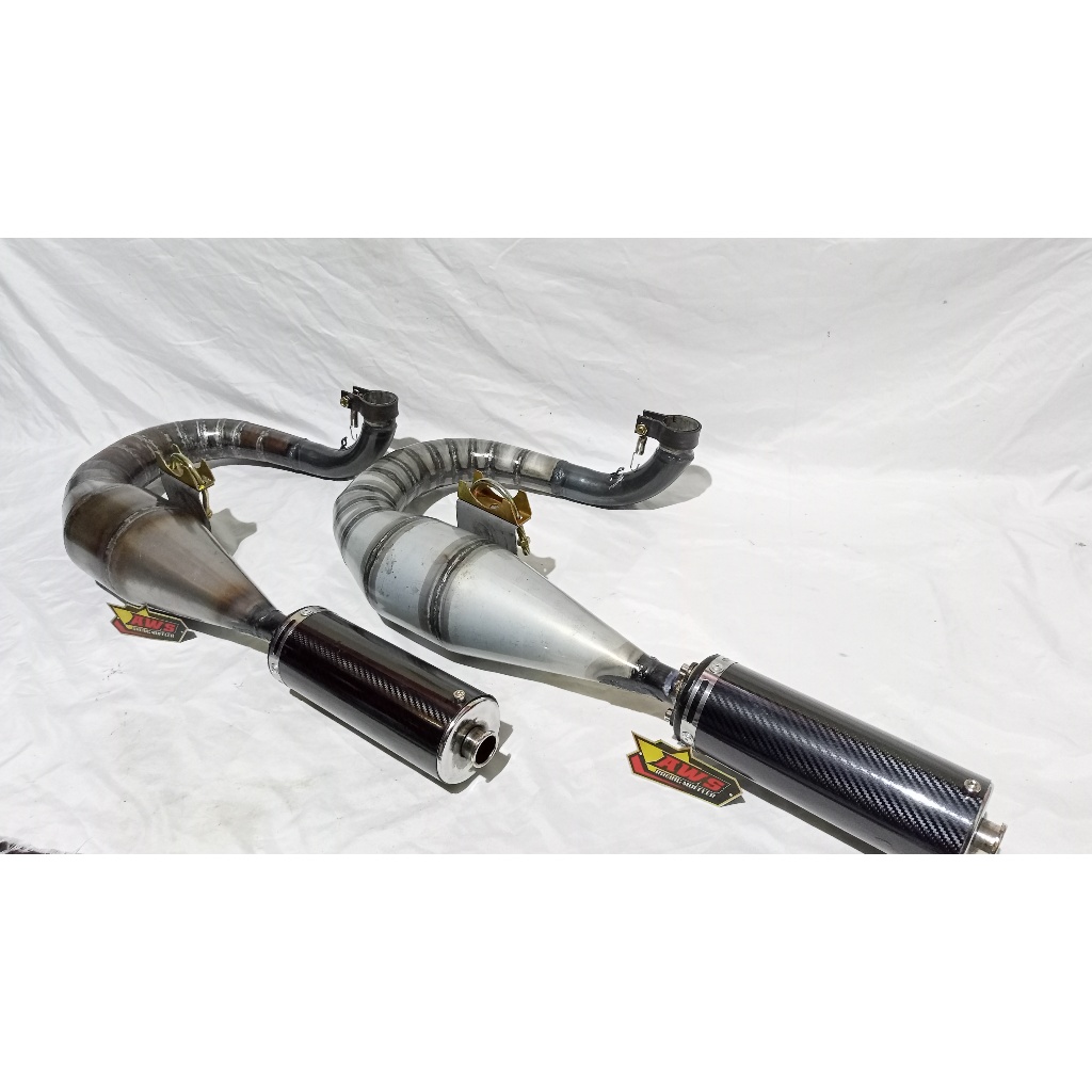 Knalpot Vespa Racing Buang Kiri AWS RACING