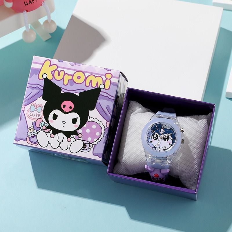 KUROMI ORIGINAL JAM TANGAN ANAK LED SANRIO KUROMI JAM TANGAN ANAK NYALA SANRIO KUROMI