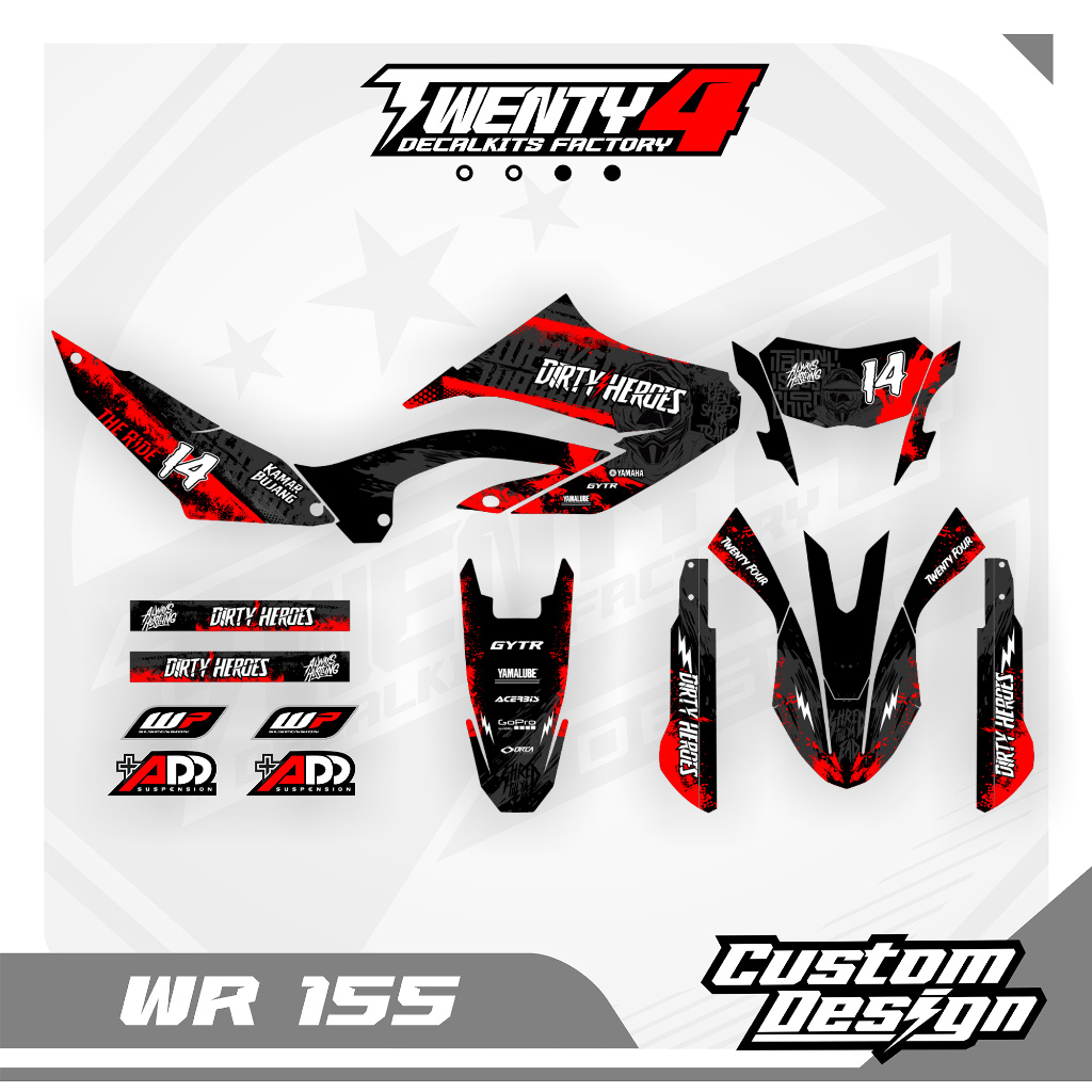 Decal Wr 155 Dirty Heroes  Hitam Merah Free Custom Design