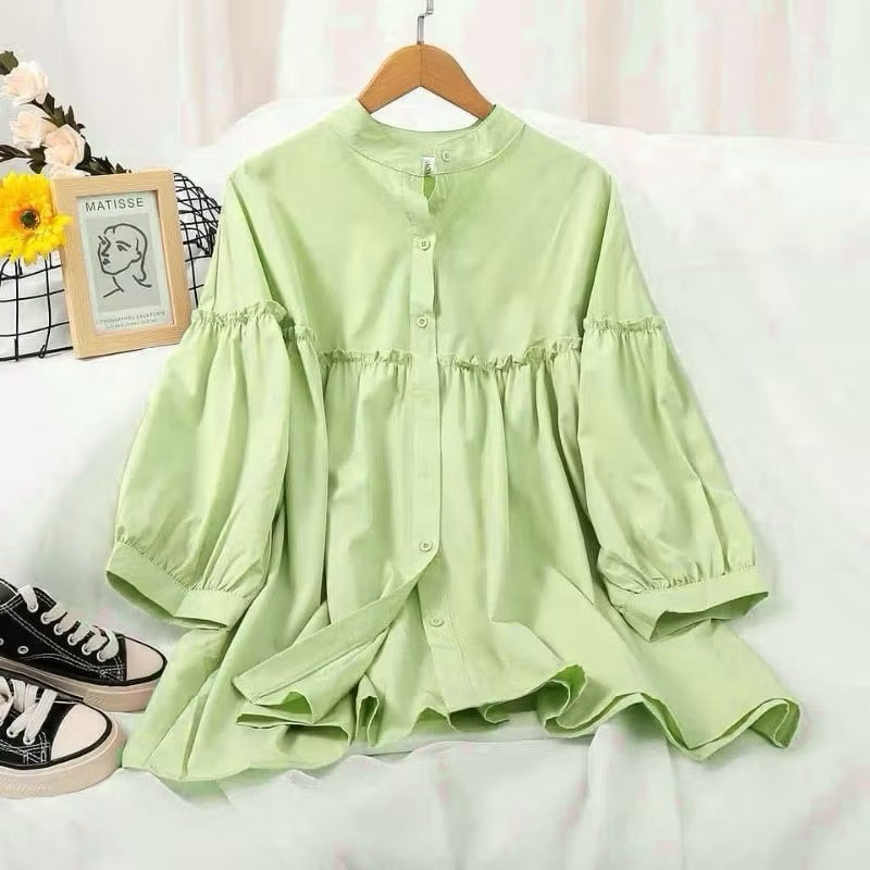 Davena Blouse Crinkle Bigsize Ukuran L XXL XXXL LD 130 Atasan Blouse Jumbo LD 130 Bahan Crinkle Prem