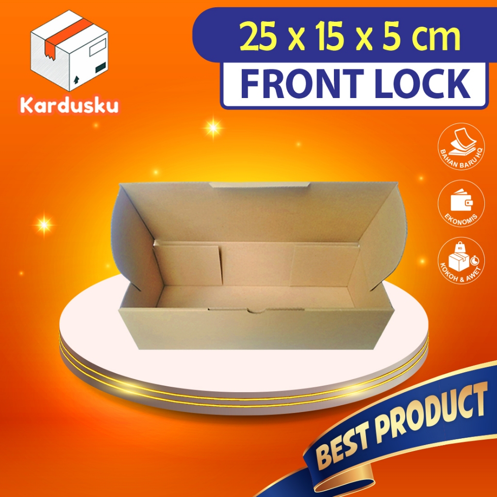 

Kardus Dus uk 25x15x5 cm (ECER) Die Cut Box Kotak Packing Aksesoris Baju Makanan Pizza Hijab Kue