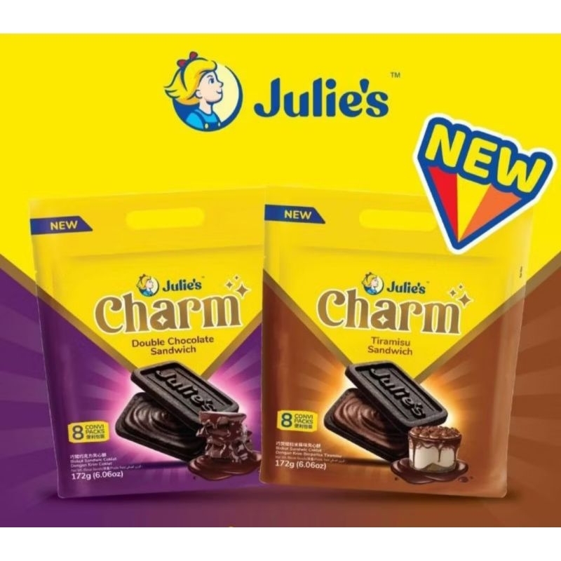 

Julie's Charm Tiramisu & Double Chocolate Sandwich / Julies Biscuit Varian Rasa Baru.