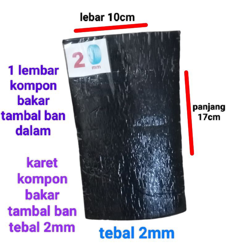 Karet tambal ban dalam kompon tambal ban dalam tebal 2mm