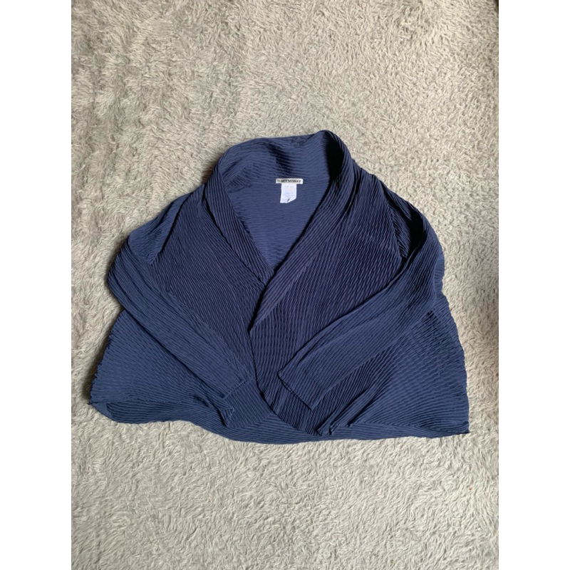 issey miyake pleats please one button crop blouses shirt second preloved