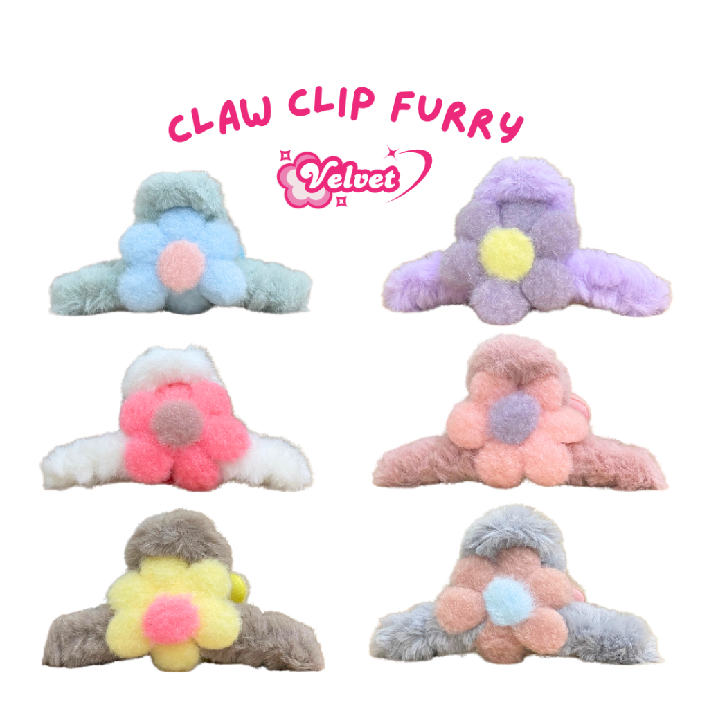 Claw Clip Furry / Jepit Rambut / Hair Clip