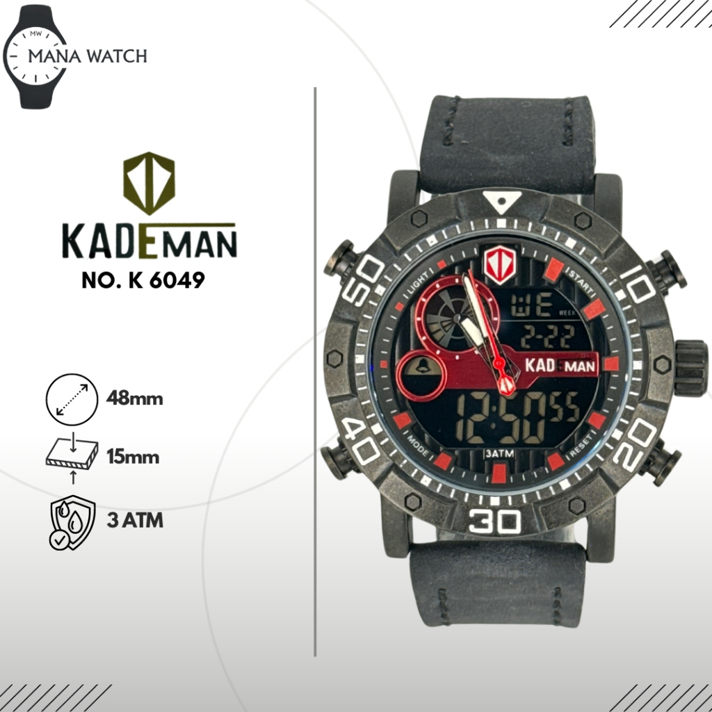 Jam Tangan Kademan Original NO. K 6049, NO. K 6173 G Leather Strap